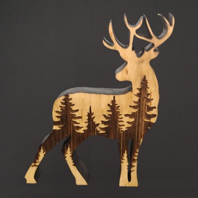 Amadea dřevěná dekorace jelen masivní dřevo 166 x 134 cm český výrobek – Sleviste.cz