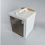 Cake Star Dortová krabice CINDY pevná bílá se dvěma okny a úchytem (33 x 33 x 40 cm) – Zboží Dáma