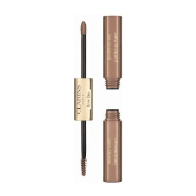 Clarins Brow Duo Eyebrow Powder And Mascara 2 in 1 Řasenka na obočí 01 Tawny Blond 2,8 g – Zboží Mobilmania