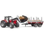 Bruder 2046 Massey Ferguson 7480 s čelním nakladačem a přepravníkem dřeva 1:16 – Hledejceny.cz