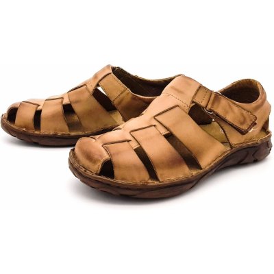 Klondike pánské kožené sandále S-36 hnědé – Zboží Dáma