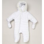 Kojenecká bílá prošívaná kombinéza s kožešinkou – Zboží Dáma
