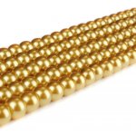 Voskované perly - zlaté - Ø 8 mm - 10 ks – Zboží Dáma