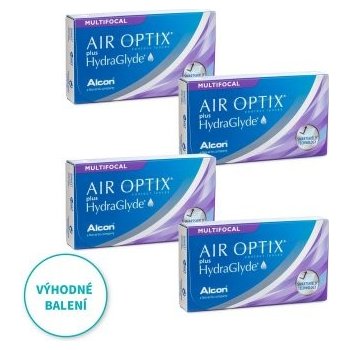 Alcon Air Optix Plus Hydraglyde Multifocal 3 čočky balení 3+1 zdarma