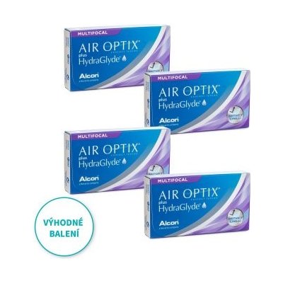 Alcon Air Optix Plus Hydraglyde Multifocal 3 čočky balení 3+1 zdarma – Hledejceny.cz