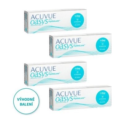 Johnson & Johnson Acuvue Oasys 1-Day with HydraLuxe 30 čoček balení 3+1 zdarma – Zboží Mobilmania