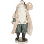 Clayre & Eef Béžovo-zelená dekorace Santa v kožichu a dárky - 20*15*42 cm – Hledejceny.cz