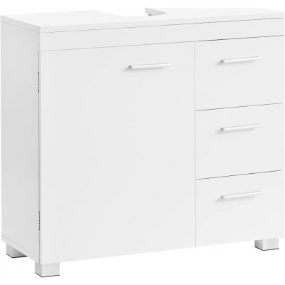 VASAGLE Skříňka pod umyvadlo se zásuvkami bílá, 70 × 64 × 30 cm – Sleviste.cz