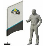 MITKO Reklamní vlajka Hussar S (80x183 cm) s hliníkovým stožárem – Oblouk – Hřeb s ocelovým rotátorem ⌀ 20 mm – Hledejceny.cz