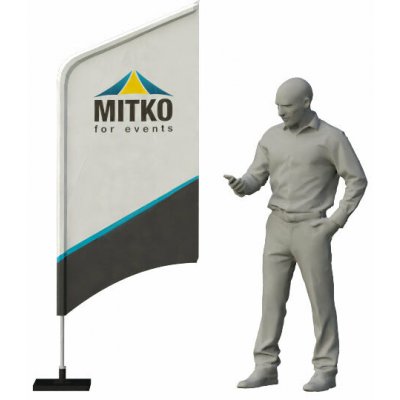 MITKO Reklamní vlajka Hussar S (80x183 cm) s hliníkovým stožárem – Oblouk – Hřeb s ocelovým rotátorem ⌀ 20 mm – Hledejceny.cz