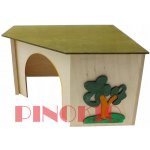 JK ANIMALS Dřevěný rohový domek pro králíky 27 x 27 x 15 cm – Zboží Mobilmania