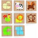 Magnetky pro děti Viga Dřevěné magnetické puzzle zvířátka