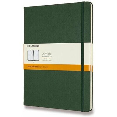 Zápisník Moleskine - tvrdé desky, XL, linkovaný - tm. zelený – Zboží Živě