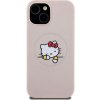 Pouzdro a kryt na mobilní telefon Hello Kitty PU Kitty Asleep Logo MagSafe iPhone 15 růžové