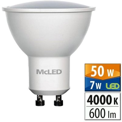 McLED LED GU10, 7W, 4000K, 600lm – Zboží Mobilmania