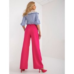 Fashionhunters široké kalhoty ze švédského materiálu tmavě růžové