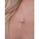 Pan Perla Stříbrný náhrdelník ve tvaru srdce s perlou 91/STR7 Růžová – Zboží Dáma