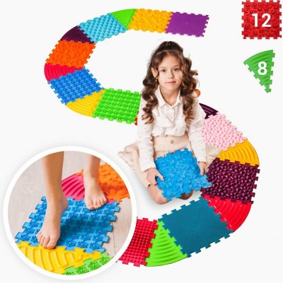 Ortek Ortek Masážní podložka Puzzle 12 prvků + 8 trojúhelníků – Hledejceny.cz