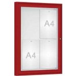 PROCITY Venkovní vitrína Classique, 4 x A4, sklo, červená | Zboží Auto