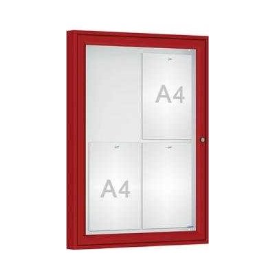 PROCITY Venkovní vitrína Classique, 4 x A4, sklo, červená | Zboží Auto