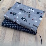 Obal na knihu Kočky modrobílé/modrý puntík OBS1513 – Zboží Dáma