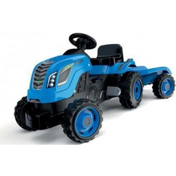 Smoby Šlapací traktor Farmer XL modrý s vozíkem