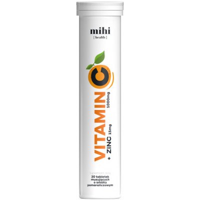 MIHI Vitamin C 1000 mg + zinek 15 mg, 20 ks – Hledejceny.cz