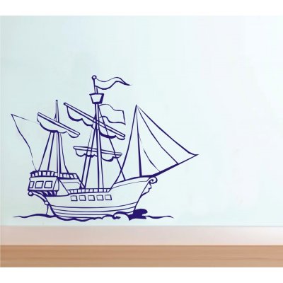 WALLVINIL Samolepky na zeď - Loď Barva: Růžová, rozměry 59x45 cm – Sleviste.cz