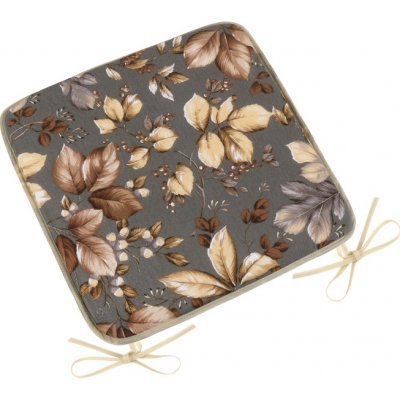 Bellatex Sedák EMA hladký Listí šedá, béžová, hnědá 40x40 cm – Zboží Dáma