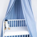 Tulimese Baldachýn mušelínový modrý SAMOSTATNÝ S ROVNÝM OKRAJEM – Zboží Dáma