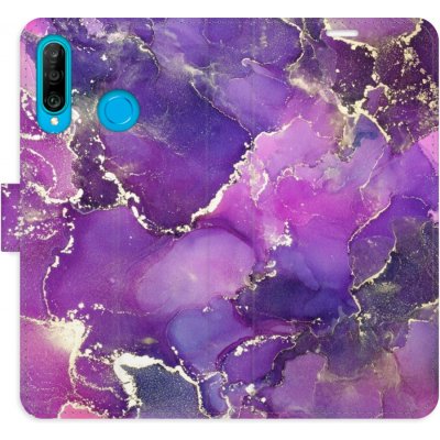 Pouzdro iSaprio Flip s kapsičkami na karty - Purple Marble Huawei P30 Lite – Zbozi.Blesk.cz