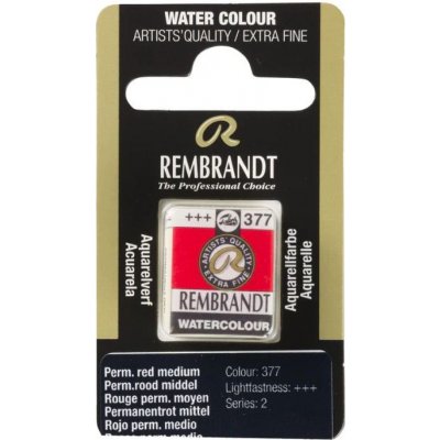 Rembrandt mistrovská akvarelová barva půlpánvička 377 Perm. Med. Red – Hledejceny.cz
