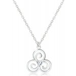 Šperky eshop Lesklý ze stříbra keltský symbol Triskelion s čirým zirkonem G19.15 – Sleviste.cz