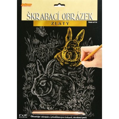 STM Creatoys Škrabací obrázek zlatý Zajíci – Hledejceny.cz
