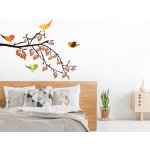 Nalepte.cz Větev s ptáčky samolepka na zeď arch, rozměry 45 x 33 cm – Zboží Dáma