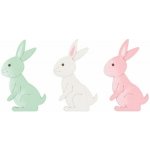 Zajíc dřevěný s lepíkem 4 cm 24 ks v krabičce pastelové barvy Anděl Přerov – Hledejceny.cz