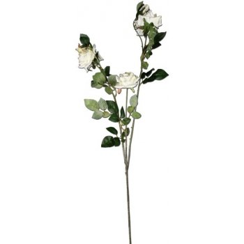 Umělá květina růže bílá125cm