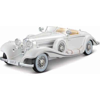 Maisto 1936 Mercedes-Benz 500 K Typ Specialroadster biely 1:18 – Zbozi.Blesk.cz