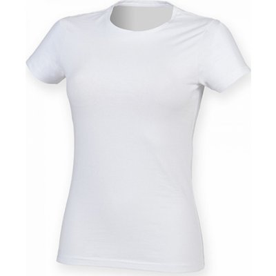 Skin Fit Women Dámské mírně prodloužené strečové triko Bílá
