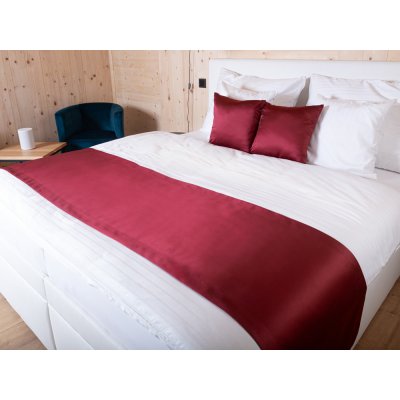 Biante přehoz na postel Saténový Satén LUX-022 Vínově červený 50 x 220 cm – Zboží Mobilmania