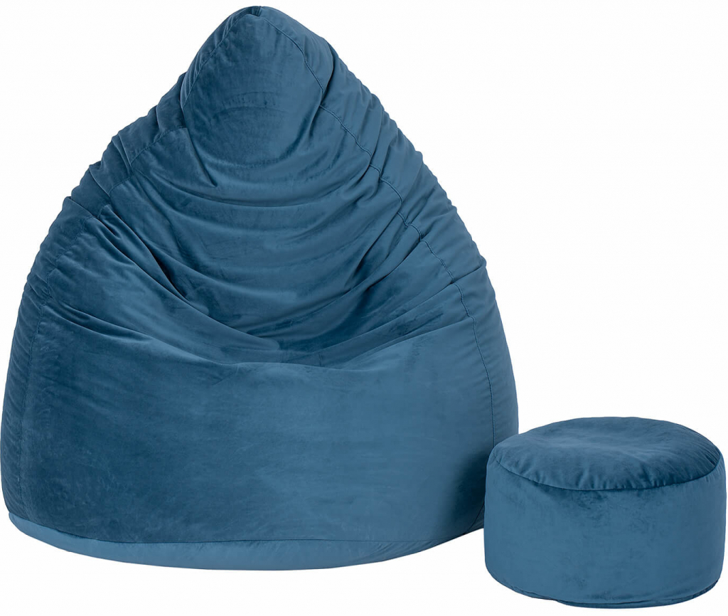 Toffel Dětský sedací vak MAXI COMFORT Velur 100x75 cm s podnožkou Vzor: modrá (tyrkysová)