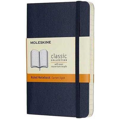 Moleskine S, měkké desky linkovaný modrý – Zboží Mobilmania