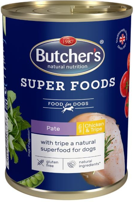 Butcher\'s Dog Superfood dršťky a kuřecí Paté 400 g