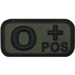 Nášivka gumová 3D: Krevní skupina 0 POS [50x25] olivová – Hledejceny.cz