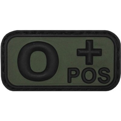 Nášivka gumová 3D: Krevní skupina 0 POS [50x25] olivová – Hledejceny.cz