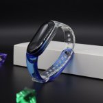 Xiaomi Mi Band 3/4 náhradní náramek Skleněný vzhled Modrý MBSCZ-SK501 – Zboží Mobilmania