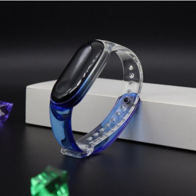 Xiaomi Mi Band 3/4 náhradní náramek Skleněný vzhled Modrý MBSCZ-SK501 – Zboží Mobilmania