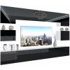 Obývací stěna Belini Premium Full Version černý lesk LED osvětlení Nexum 47