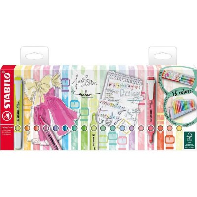 Stabilo swing cool EO275/18-01-5 18 ks deskset 8 neonových a 10 pastelových barev – Hledejceny.cz
