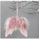 Andělská křídla z peří , barva růžová, baleno 12 ks v polybag. Cena za 1 ks.